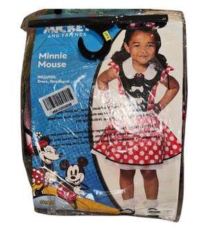 Mickey & Friends Red Polka Dot Minnie Mouse Costume Dress 3t-4t Spirit Halloween